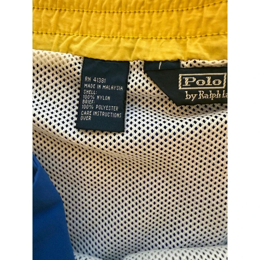 Ralph Lauren Swim Trunks Mens L Blue Mesh Lined‎ Board Shorts Beach Resortwear